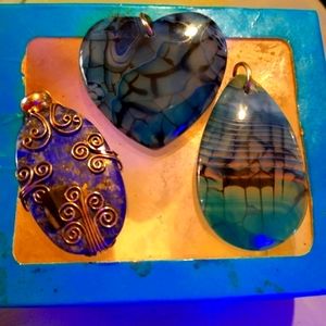 MEN'S*CHOOSE (1) OF(8)MULTI NATURAL PENDANT. MORE INFO BELOW 👇👇👇👇